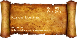 Kincs Dorina névjegykártya