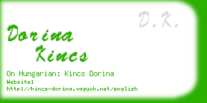 dorina kincs business card